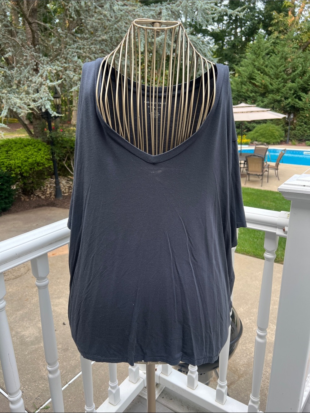American Eagle Outfitters Black V-Neck Tank Top